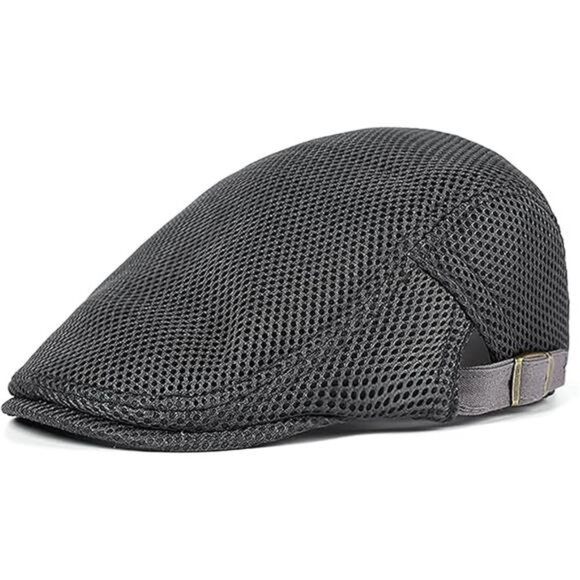 Mens Breathable Mesh Summer Hat Adjustable Newsboy Beret Ivy Cap Cabbie Flat - Picture 7 of 7